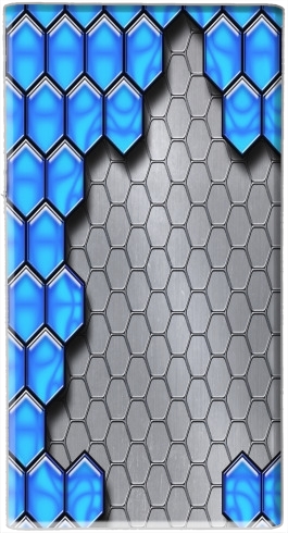  Blue Metallic Scale voor draagbare externe back-up batterij 5000 mah Micro USB