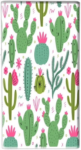  Minimalist pattern with cactus plants voor draagbare externe back-up batterij 5000 mah Micro USB