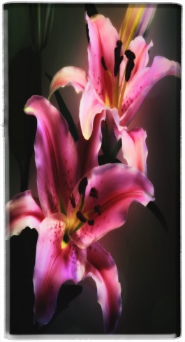  Painting Pink Stargazer Lily voor draagbare externe back-up batterij 5000 mah Micro USB