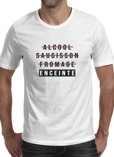  Alcool Saucisson Fromage Enceinte voor Mannen T-Shirt