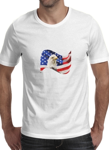  American Eagle and Flag voor Mannen T-Shirt