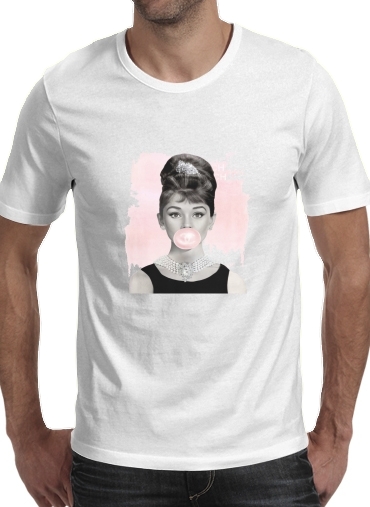  Audrey Hepburn bubblegum voor Mannen T-Shirt
