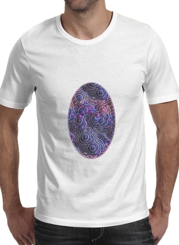  Blue pink bubble cells pattern voor Mannen T-Shirt