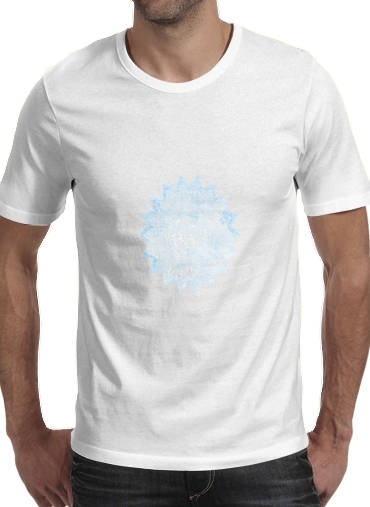  Bohemian Flower Mandala in Blue voor Mannen T-Shirt
