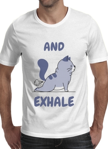  Cat Yoga Exhale voor Mannen T-Shirt