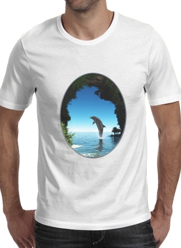  Dolphin in a hidden cave voor Mannen T-Shirt