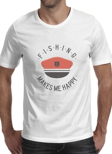  Fishing makes me happy voor Mannen T-Shirt