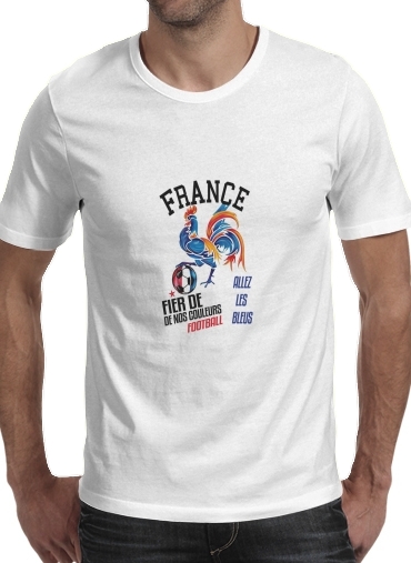  France Football Coq Sportif Fier de nos couleurs Allez les bleus voor Mannen T-Shirt