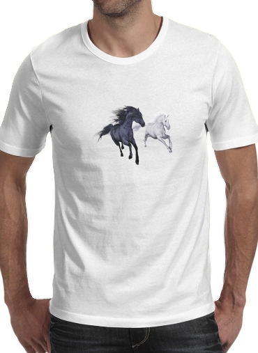  Horse freedom in the snow voor Mannen T-Shirt