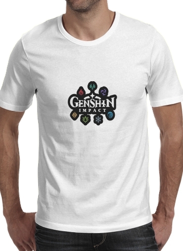  Genshin impact elements voor Mannen T-Shirt