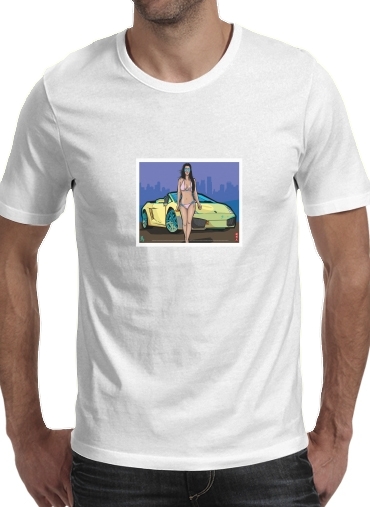  GTA collection: Bikini Girl Florida Beach voor Mannen T-Shirt