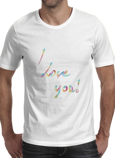  I love you - Rainbow Text voor Mannen T-Shirt