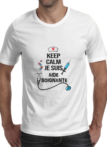  Keep calm je suis aide soignante voor Mannen T-Shirt
