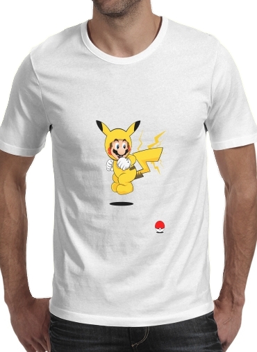  Mario mashup Pikachu Impact-hoo! voor Mannen T-Shirt