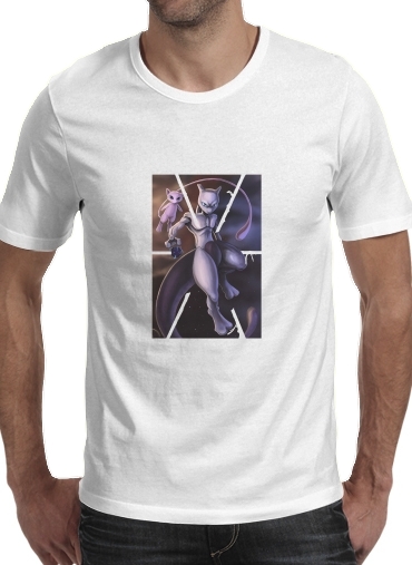  Mew And Mewtwo Fanart voor Mannen T-Shirt