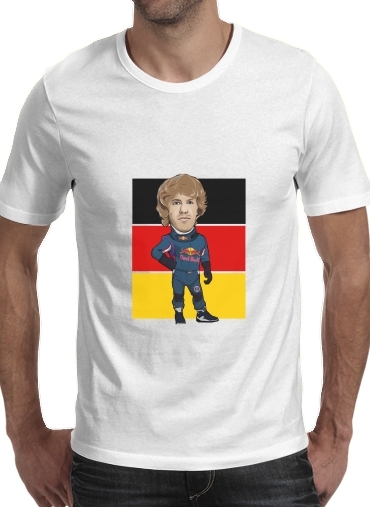  MiniRacers: Sebastian Vettel - Red Bull Racing Team voor Mannen T-Shirt
