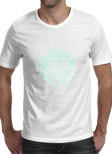  Mint Bohemian Flower Mandala voor Mannen T-Shirt