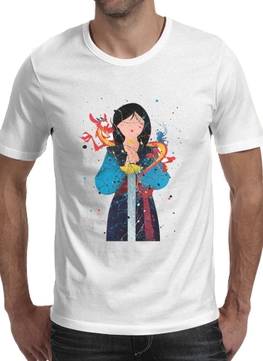  Mulan Princess Watercolor Decor voor Mannen T-Shirt