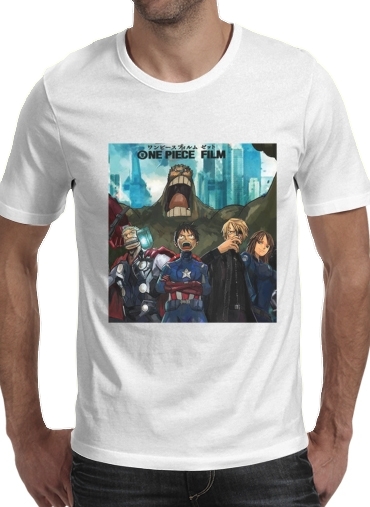  One Piece Mashup Avengers voor Mannen T-Shirt
