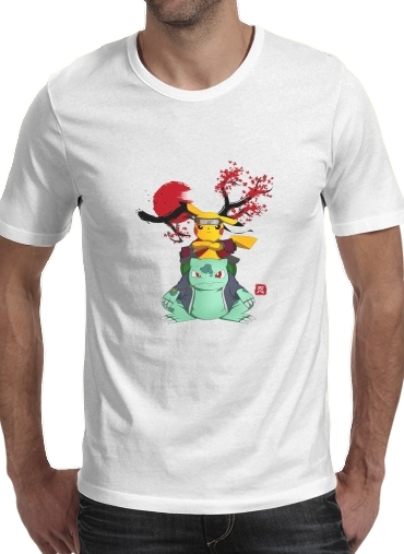  Pikachu Bulbasaur Naruto voor Mannen T-Shirt