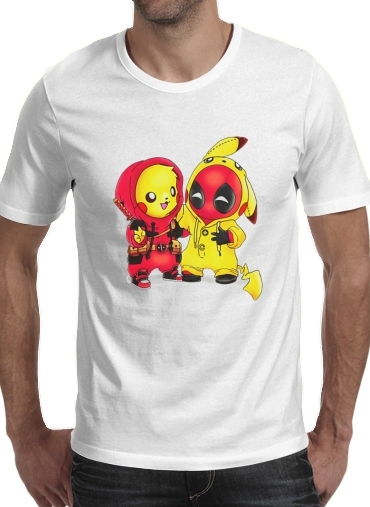  Pikachu x Deadpool voor Mannen T-Shirt