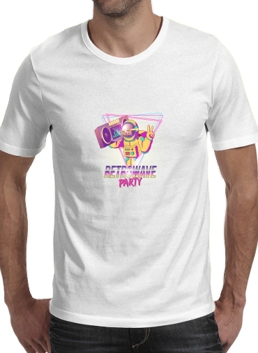  Retrowave party nightclub dj neon voor Mannen T-Shirt
