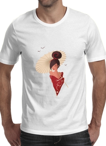  Sakura Asian Geisha voor Mannen T-Shirt