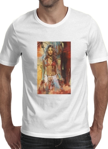  Shakira Painting voor Mannen T-Shirt