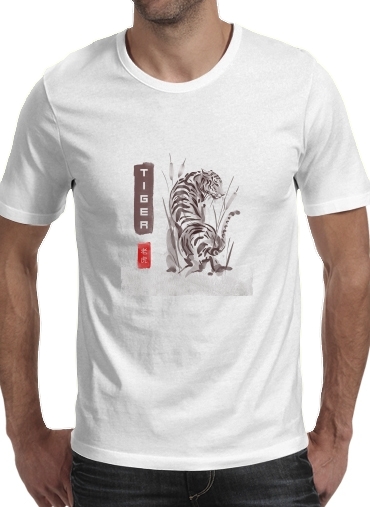  Tiger Japan Watercolor Art voor Mannen T-Shirt