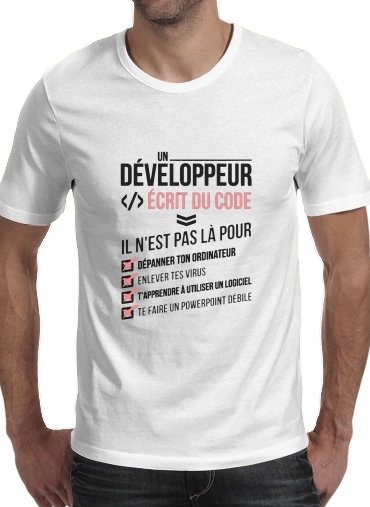  Un developpeur ecrit du code Stop voor Mannen T-Shirt