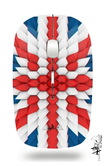  3D Poly Union Jack London flag voor Draadloze optische muis met USB-ontvanger