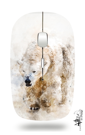  Abstract watercolor polar bear voor Draadloze optische muis met USB-ontvanger