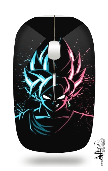  Black Goku Face Art Blue and pink hair voor Draadloze optische muis met USB-ontvanger