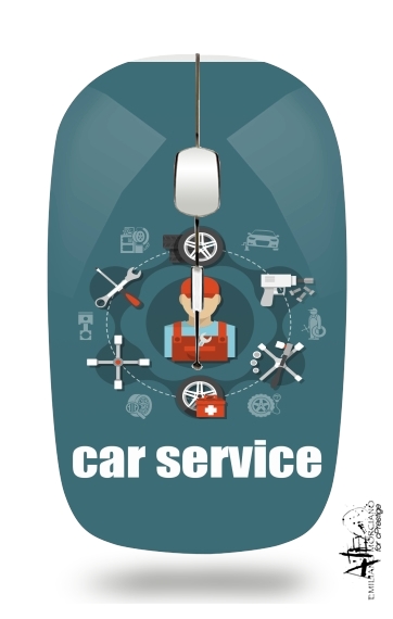  Car Service Logo voor Draadloze optische muis met USB-ontvanger