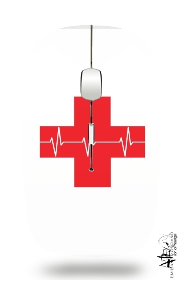  Croix de secourisme EKG Heartbeat voor Draadloze optische muis met USB-ontvanger