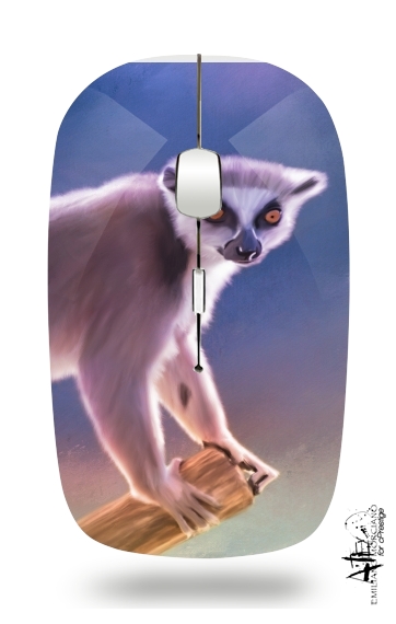  Cute painted Ring-tailed lemur voor Draadloze optische muis met USB-ontvanger