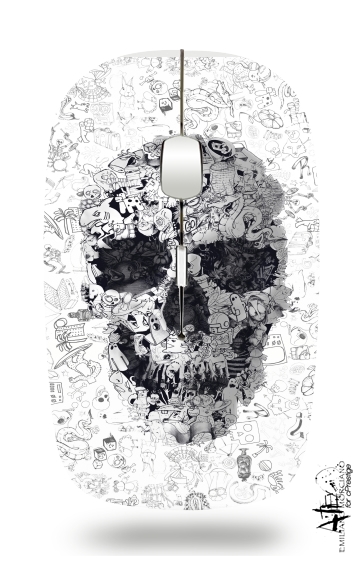  Doodle Skull voor Draadloze optische muis met USB-ontvanger