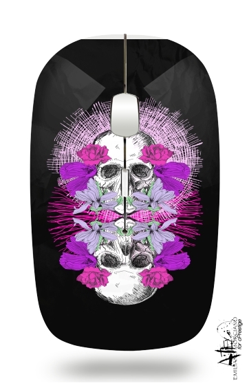  Flowers Skull voor Draadloze optische muis met USB-ontvanger