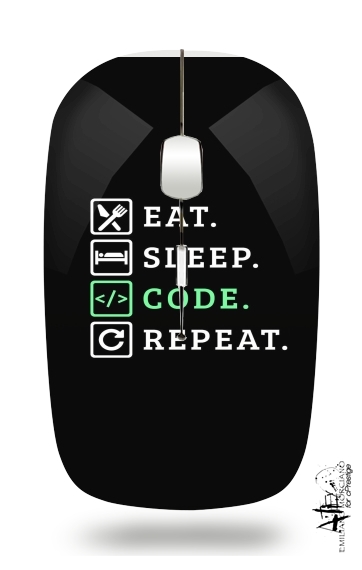  Eat Sleep Code Repeat voor Draadloze optische muis met USB-ontvanger