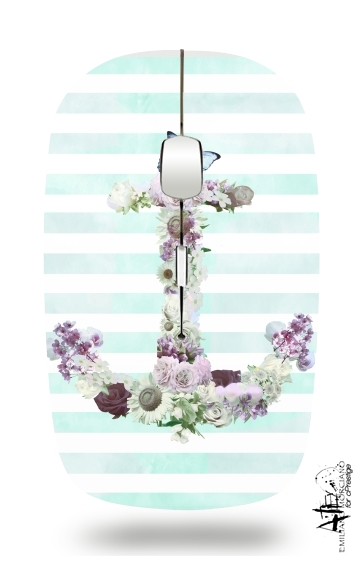  Floral Anchor in mint voor Draadloze optische muis met USB-ontvanger