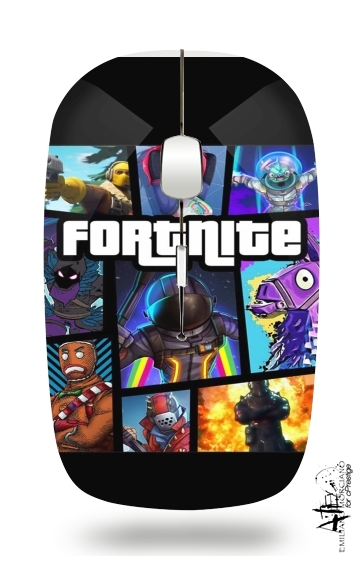  Fortnite - Battle Royale Art Feat GTA voor Draadloze optische muis met USB-ontvanger