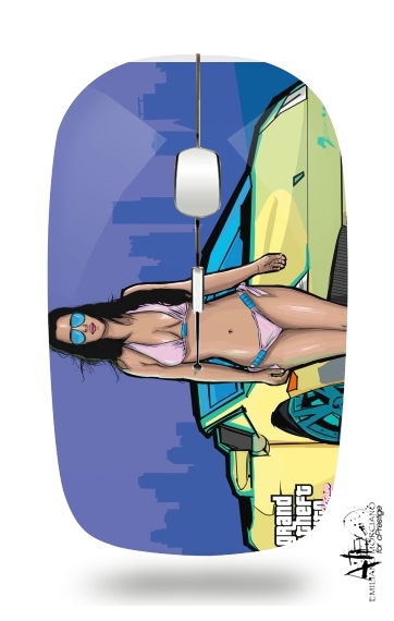  GTA collection: Bikini Girl Florida Beach voor Draadloze optische muis met USB-ontvanger