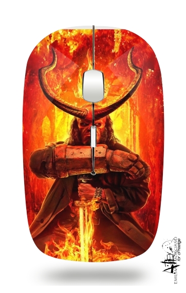  Hellboy in Fire voor Draadloze optische muis met USB-ontvanger