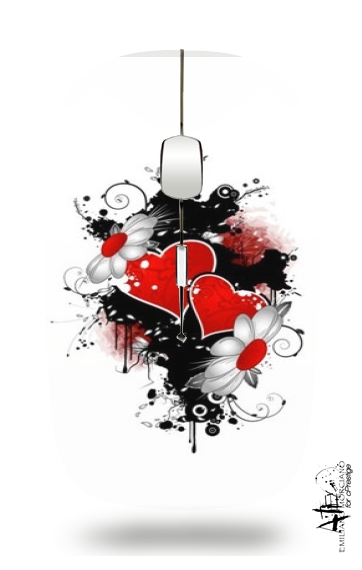  Love Flower and Red heart voor Draadloze optische muis met USB-ontvanger