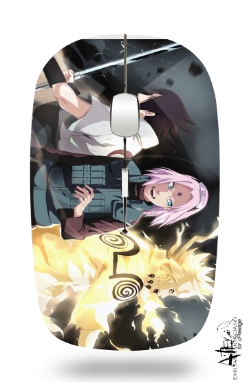  Naruto Sakura Sasuke Team7 voor Draadloze optische muis met USB-ontvanger