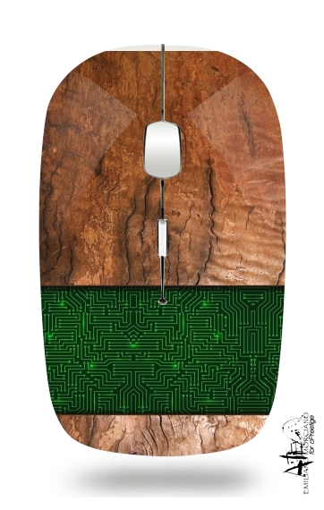  Natural Wooden Wood Oak voor Draadloze optische muis met USB-ontvanger