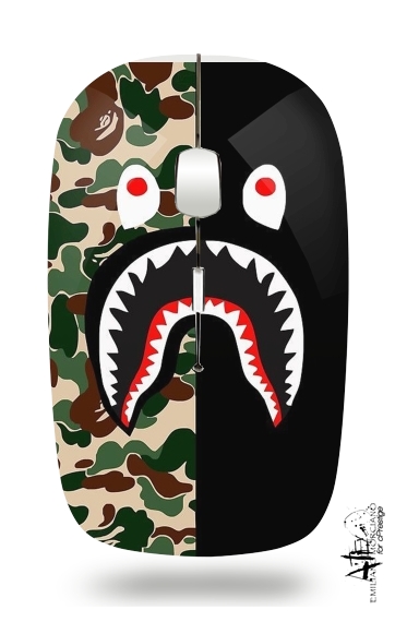  Shark Bape Camo Military Bicolor voor Draadloze optische muis met USB-ontvanger