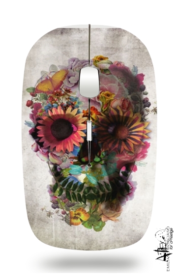  Skull Flowers Gardening voor Draadloze optische muis met USB-ontvanger