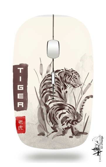  Tiger Japan Watercolor Art voor Draadloze optische muis met USB-ontvanger