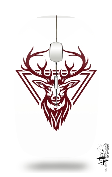  Vintage deer hunter logo voor Draadloze optische muis met USB-ontvanger